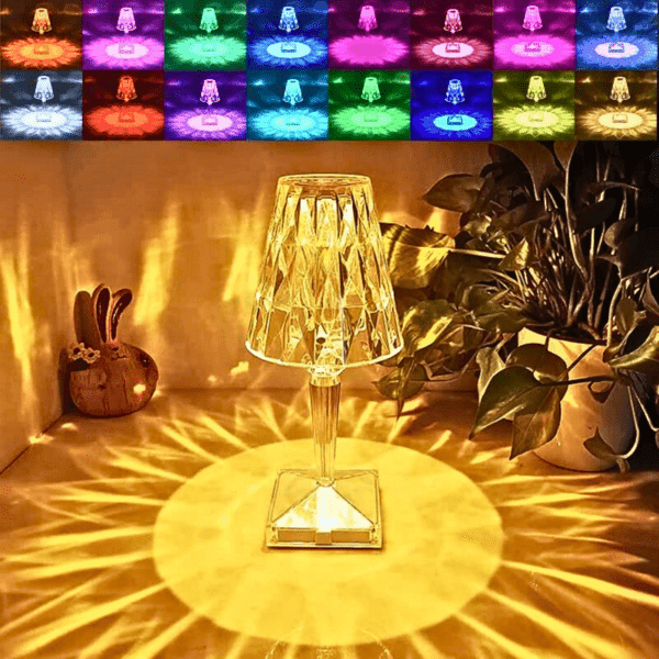 crystal lamp, table lamp. night lamp, study lamp, bedroom light, decoration lamp, gifting light item product, home light, emergency light