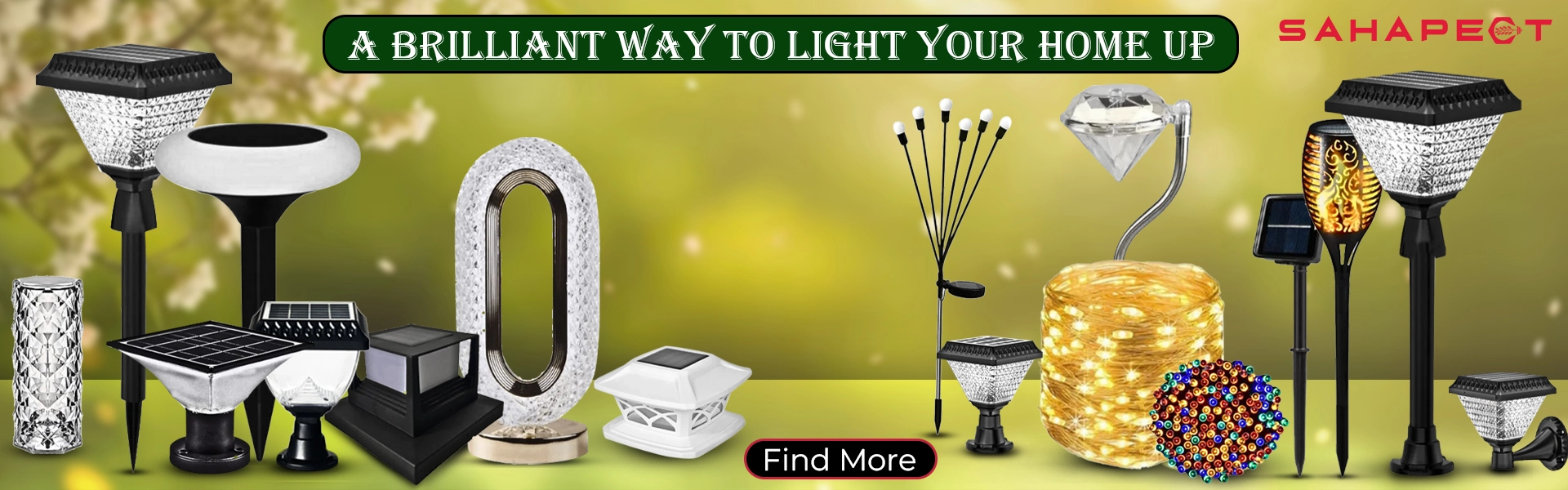 Sahapect Background of Products - Solar light, lamp, crystal lamp, decoration light, diwali light, outdoor light