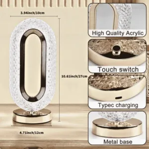 crystal lamp, table lamp. night lamp, study lamp, bedroom light, decoration lamp, gifting light item product, home light, emergency light